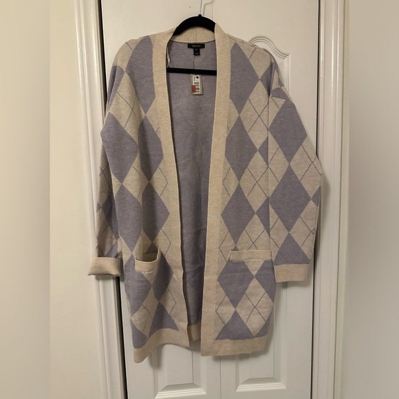 Large cardigan  - Purple & cream - RW & Co - Picture 1 of 2